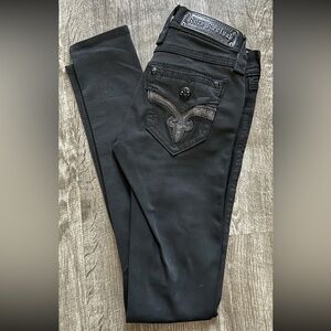 Rock Revival Letty Black Skinny Jeans Women’s Size 24x31 Excellent!